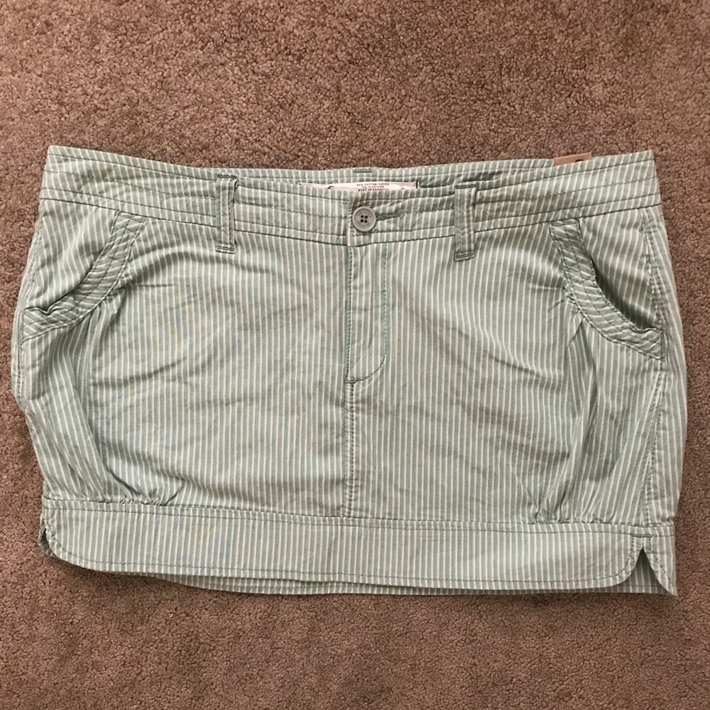 NWT Hollister Green stripe mini skirt